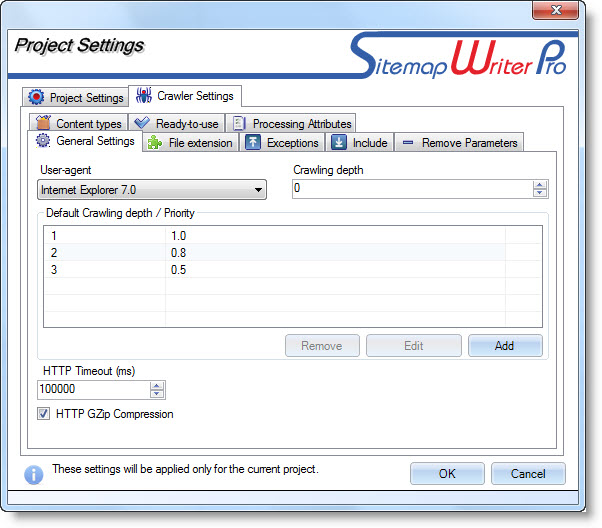 General Crawler Settings